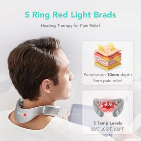 Neck Massager with Heat, Cordless Vibration Infrared Neck Massager Deep Tissue